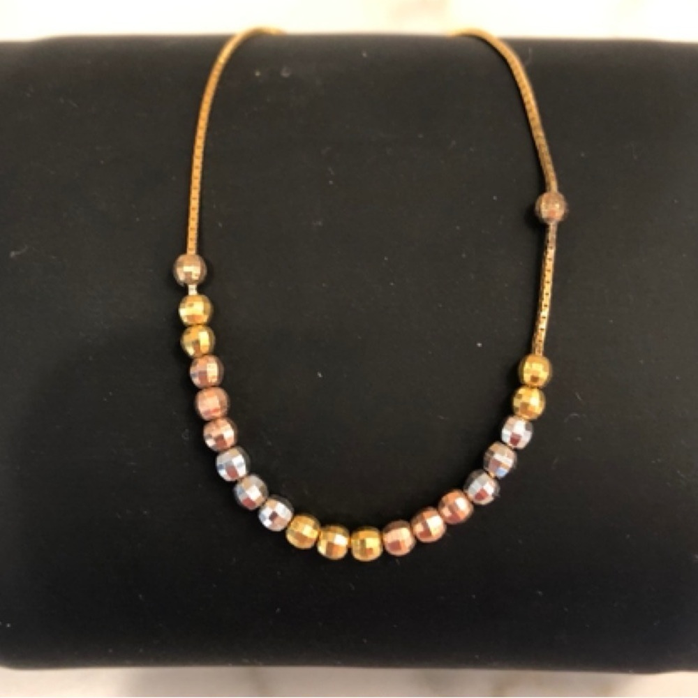 ⛱️🔥Boutique - 14K Tri-Color Gold Beaded Bracelet - OS